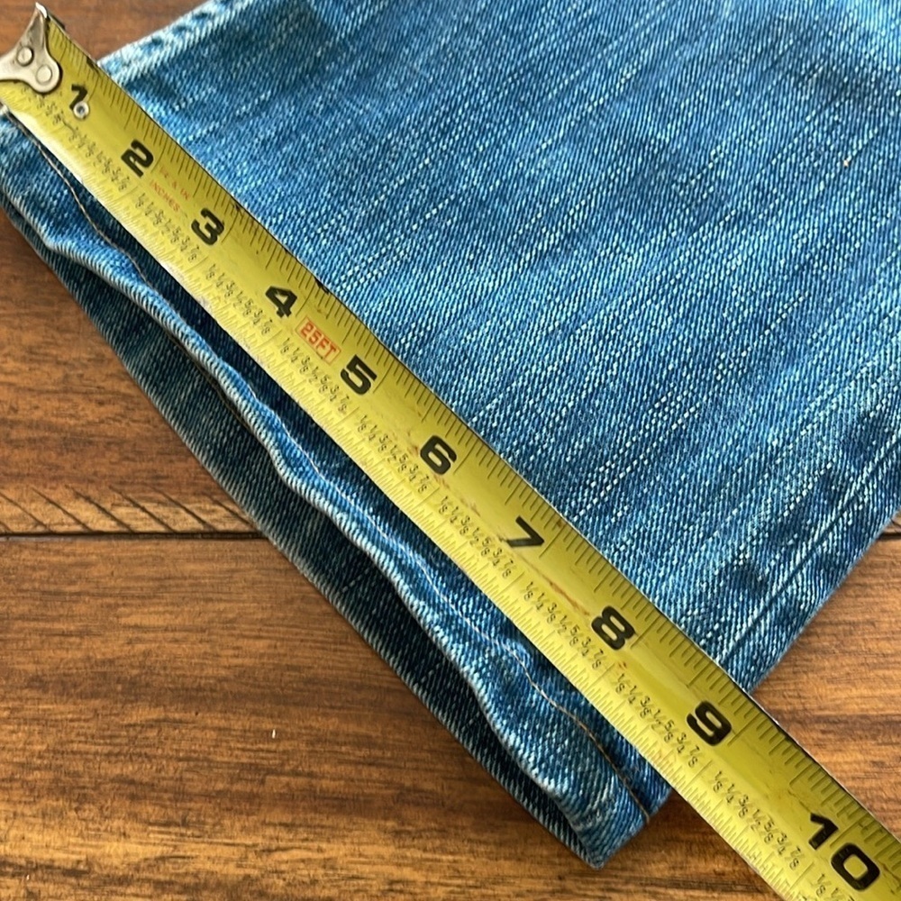 Vintage Levi’s premium denim jeans boot cut blue sz 30L rare cowboy lasso patch - Picture 9 of 12